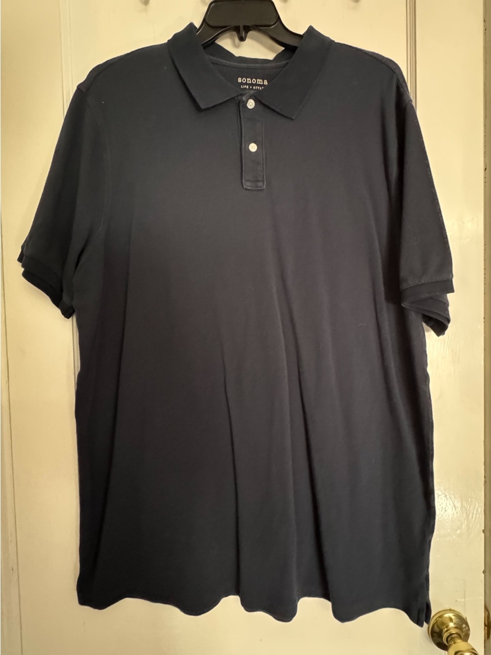 Sonoma Goods For Life Men's XXLT Navy Blue 100% Cotton Short Sleeve Polo Shirt